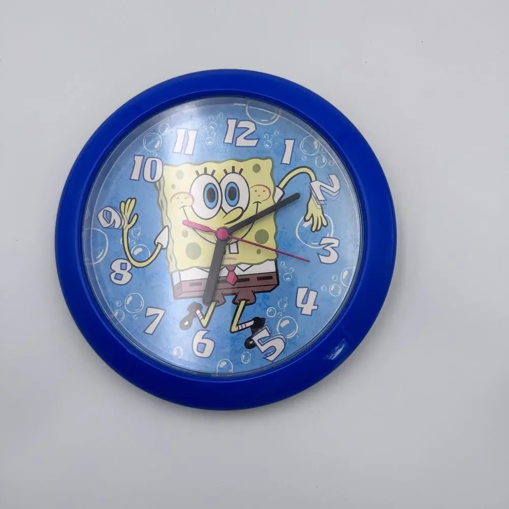 Vintage 2002 SpongeBob SquarePants Blue Bubble Wall Clock Nickelodeon Viacom